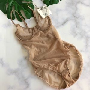 Calvin Klein Nude Sheer Mesh Bodysuit